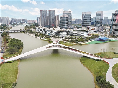 廣州南沙創(chuàng)享灣人行橋全部開通